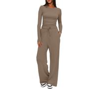 CheChury Set Tuta Donna Loungewear Pantaloni Moda Completo Maglia Tuta Tuta da Ginnastica Due Pezzi Casual Casa Pantaloni Lunghi Primavera Autunno Training Sportwear Comoda Autunnale Invernale