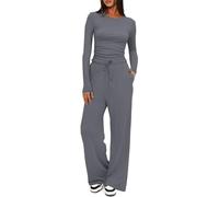 CheChury Set Tuta Donna Loungewear Pantaloni Moda Completo Maglia Tuta Tuta da Ginnastica Due Pezzi Casual Casa Pantaloni Lunghi Primavera Autunno Training Sportwear Comoda Autunnale Invernale