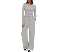 CheChury Set Tuta Donna Loungewear Pantaloni Moda Completo Maglia Tuta Tuta da Ginnastica Due Pezzi Casual Casa Pantaloni Lunghi Primavera Autunno Training Sportwear Comoda Autunnale Invernale