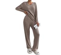 CheChury Suéter De Punto Traje Wide Leg Pantalones Y Sudaderas Conjuntos De Tejido De Invierno
