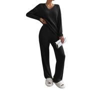 CheChury Suéter De Punto Traje Wide Leg Pantalones Y Sudaderas Conjuntos De Tejido De Invierno