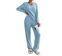 CheChury Suéter De Punto Traje Wide Leg Pantalones Y Sudaderas Conjuntos De Tejido De Invierno