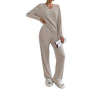 CheChury Suéter De Punto Traje Wide Leg Pantalones Y Sudaderas Conjuntos De Tejido De Invierno