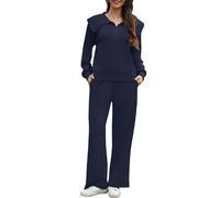 CheChury Tuta da Donna Completi Tuta da Ginnastica Due Pezzi Pullover Felpa Casual Casa Pigiama Set Sportswear a Zipper e Pantaloni Lunghi Morbida Sportwear Comoda Yoga Jogging Primavera Autunno