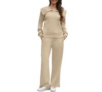 CheChury Tuta da Donna Completi Tuta da Ginnastica Due Pezzi Pullover Felpa Casual Casa Pigiama Set Sportswear a Zipper e Pantaloni Lunghi Morbida Sportwear Comoda Yoga Jogging Primavera Autunno