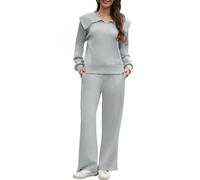 CheChury Tuta da Donna Completi Tuta da Ginnastica Due Pezzi Pullover Felpa Casual Casa Pigiama Set Sportswear a Zipper e Pantaloni Lunghi Morbida Sportwear Comoda Yoga Jogging Primavera Autunno
