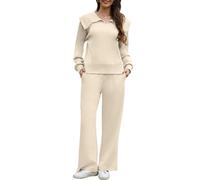 CheChury Tuta da Donna Completi Tuta da Ginnastica Due Pezzi Pullover Felpa Casual Casa Pigiama Set Sportswear a Zipper e Pantaloni Lunghi Morbida Sportwear Comoda Yoga Jogging Primavera Autunno