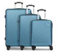 Check.In Paradise 2.0 4 ruote Set di valigie 3 pezzi con piega di espansione blu