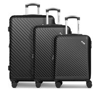 Check.In Paradise 2.0 4 ruote Set di valigie 3 pezzi con piega di espansione nero