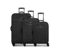 CHECK.IN - Set di 3 valigie per uomo e donna, trolley da viaggio, 47 x 29 x 75 cm, in poliestere, manico telescopico e doppio rullo, serie Sevilla 2.0