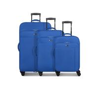 CHECK.IN - Set di 3 valigie per uomo e donna, trolley da viaggio, 47 x 29 x 75 cm, in poliestere, manico telescopico e doppio rullo, serie Sevilla 2.0