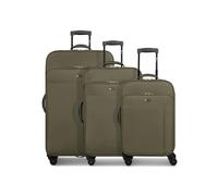 CHECK.IN - Set di 3 valigie per uomo e donna, trolley da viaggio, 47 x 29 x 75 cm, in poliestere, manico telescopico e doppio rullo, serie Sevilla 2.0