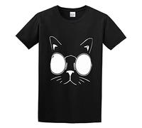 Check Meowt Funny Cat Glasses White T Shirt S M L XL 2XL Mens Womens Only ?.95 (Small - Chest (34-36) - Length (26.5) - [Inches]) Unisex 100% Cotton Short-Sleeve T-Shirts Black M