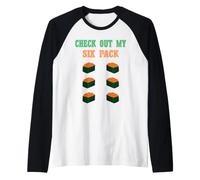 Check out My Six Ikura Sushi Weightlift, Confezione da 6 Maglia con Maniche Raglan