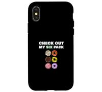 Check Out My Six Pack Funny Donut for Gym Workout Custodia per iPhone X/XS