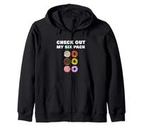 Check Out My Six Pack Funny Donut for Gym Workout Felpa con Cappuccio