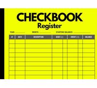 Checkbook register: Simple check register for checking and savings accounts 8.25" x 6"