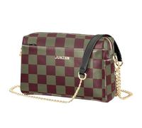 Checker Plaid Crossbody Piccole Borse Per Le Donne In Pelle Vegana Borsa Da Donna Impermeabile Borsa Da Viaggio Bianco Grigio Chiaro, Verde Oliva Vino Rosso, 9.6" x 3.3" x 6.3"