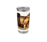 CHECKER STACK CREW Backgammon Strategia Serata di Gioco Bicchiere termico in acciaio inox doppia parete
