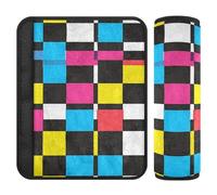 Checker Vector Colorful 2 pz Bambino cintura di sicurezza della copertura della cinghia di rilascio dello stress al collo e alle spalle per auto funda para cinturón de carro
