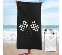 Checkered Flags Race Car Flag Asciugamano Microfibra Asciugamano Microfibra Antisabbia Asciugamano da Spiaggia Lusso Telo Mare in Microfibra per Piscina Nuoto Yoga 80X130Cm