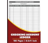 Checking Account Ledger: Simple Payment Record and Tracker Log Book | Check and Debit Card Register Managing Checking Account | Banking Transaction ... Finance || Large Size 8.5"X11", 100 Pages