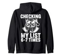 Checking My List 6-7 Volte Divertente Babbo Natale Felpa con Cappuccio