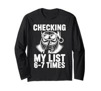 Checking My List 6-7 Volte Divertente Babbo Natale Maglia a Manica