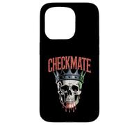 Checkmate King Skull - Re Creepy Figure Amante degli Scacchi Custodia per iPhone 15 Pro
