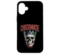 Checkmate King Skull - Re Creepy Figure Amante degli Scacchi Custodia per iPhone 16 Plus