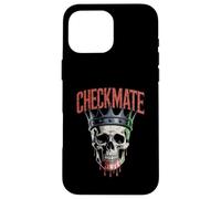 Checkmate King Skull - Re Creepy Figure Amante degli Scacchi Custodia per iPhone 16 Pro Max