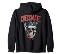 Checkmate King Skull - Re Creepy Figure Amante degli Scacchi Felpa con Cappuccio