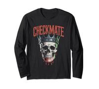Checkmate King Skull - Re Creepy Figure Amante degli Scacchi Maglia a Manica