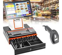 Checkout intelligente, Touch screen da 15,6 pollici, cassa tutto in uno, terminale per punti vendita, POS botteghino stampante per ricevute touch screen da 15,6 pollici per società di vendita al