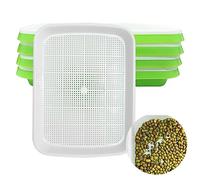 Chedin 4 pezzi Seed Sprouter Vassoio per germogli, piantine di grano, fioriera, idroponica, semi, vassoio per germinazione, per giardino, casa, ufficio, verde