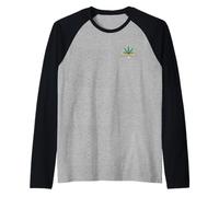 Cheech & Chong Leaf Logo Stars Left Chest Maglia con Maniche Raglan