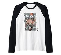 Cheech & Chong Playing Card King Character Distressed Maglia con Maniche Raglan