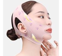 Cheek, maschera riutilizzabile a V, cintura per il sollevamento del viso, per dormire, a forma di V Face V Line Shaping Face Mask, adatta a tutte le forme del viso (rosa)