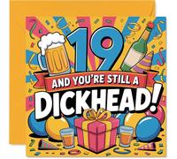 Cheeky 19th Birthday Card - Still a Legend at 19 - Design audace per feste con bevande giocose e regali - 145 mm quadrato, busta inclusa