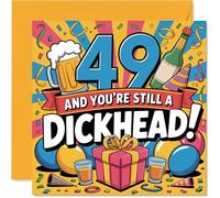 Cheeky 49th Birthday Card - Still a Legend at 49 - Design multicolore audace con umorismo impenitente - quadrato da 145 mm, busta inclusa