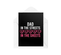 Cheeky Cards CBH1889 - Biglietti sfacciati per marito o fidanzato - Dad in the Streets Daddy in the Sheets - Cheeky Cards - Biglietti per adulti per la festa del papà