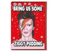 Cheeky Chops David Bowie Biglietto di Natale Bring Us Some Ziggy Pudding XM309
