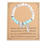 Cheer Bracelet With Encouragement Card Cheerleading Charm Beaded Bracelets Cheer Cheerleading Jewelry For Cheer Cheerleader Bracciali Piume (C, One Size)