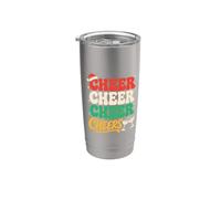 Cheer Cheer Cheer Cheers Funny Christmas Drinking Party Bicchiere termico in acciaio inox doppia parete