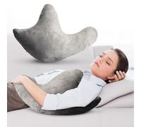 Cheer Collection Cuscino di supporto per spalla a forma di W, cuscino post intervento chirurgico per dolore al collo e alle spalle, fodera in velluto micropeluche lavabile, grigio