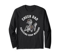 Cheer Dad Surviving Comp Weekend Skeleton Coffee Maglia a Manica