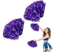 Cheer Leader Poms Pom, 2 pezzi pompon da cheerleader, Metallici Pon Pon Cheerleader, Pom Poms Cheerleading Con Manici, per Danza, Feste Sportive, Competizioni Sportive
