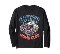 Cheer Moms Club Pom Poms Donne Cheer Squad Mamma Maglia a Manica