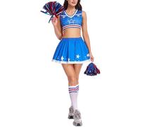 Cheer Outfit - Comodo vestito elastico traspirante, uniforme da cheerleader per adulti, costume da cheerleader per moglie, fidanzata, ragazze, giovani, adolescenti, figlia, evento spirituale