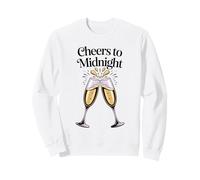 Cheer To Midnight Clinking Bicchieri di Champagne Capodanno Felpa